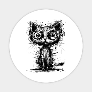 Minimalist Abstract Cat Magnet